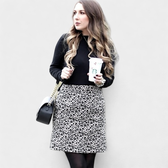 J. CREW “The Pencil Skirt” Leopard Mini Skirt Women’s Size 4 100% Cotton NEW - Picture 6 of 8
